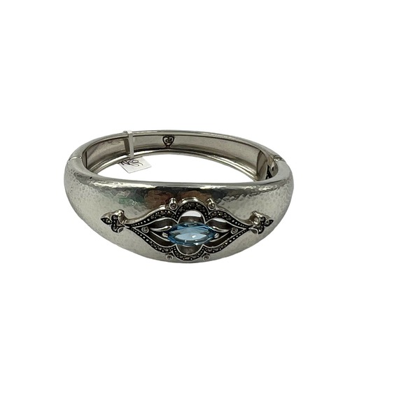 Brighton Jewelry - Brighton Sahara Blue Silver Hinged Bangle Bracelet